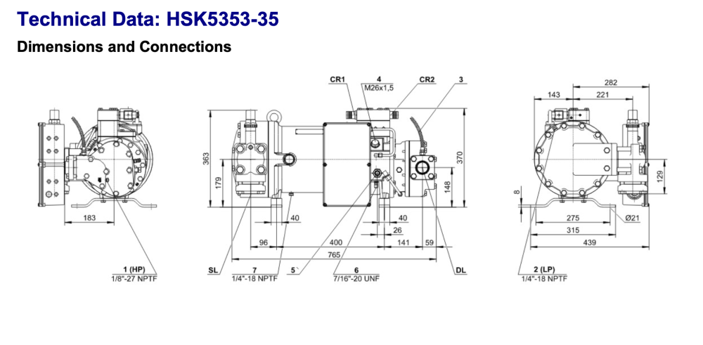 Bitzer HSK5353-35 Semi-Hermetic Screw Compressor