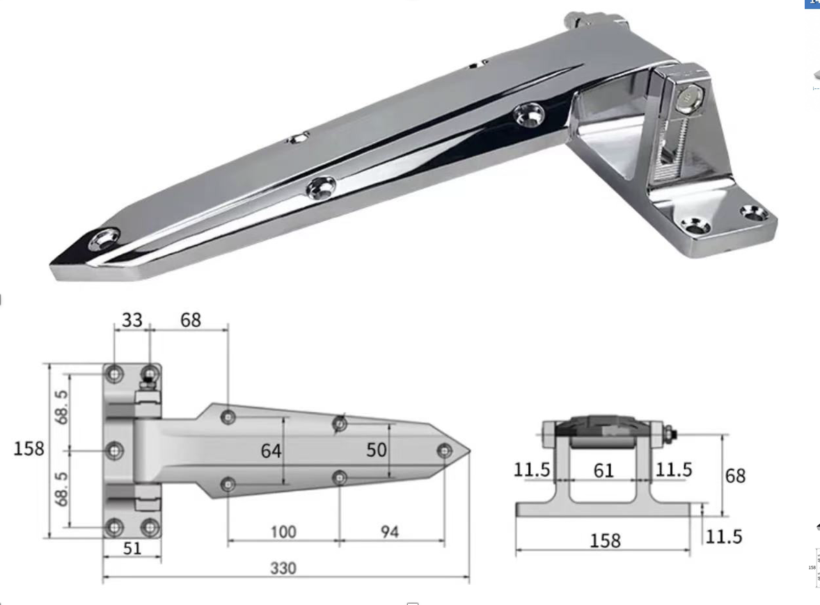 Cold Room Door Hinge Adjustable  – Heavy-Duty Zinc Alloy Construction