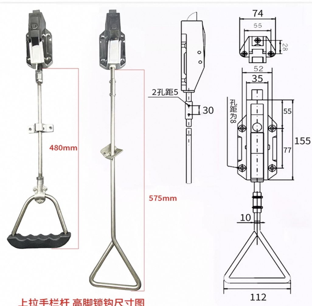 Vertical Pull Handle – Zinc Alloy, Customizable Length