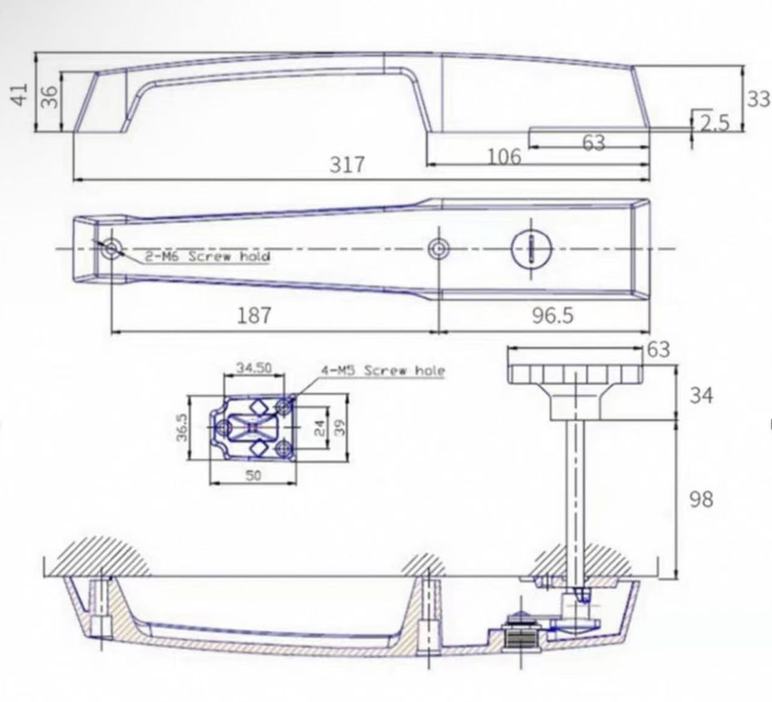 Stainless Steel Handle for Cold Room Flush Doors