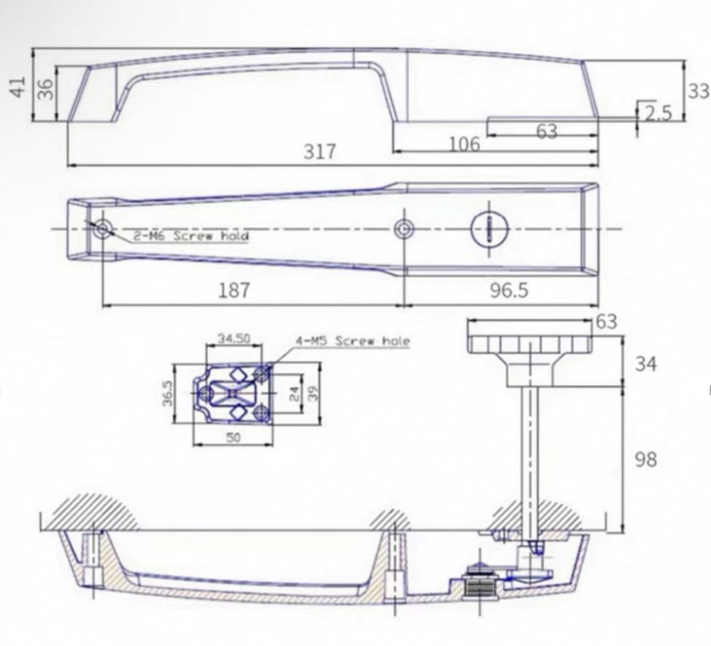 Stainless Steel Handle for Cold Room Flush Doors