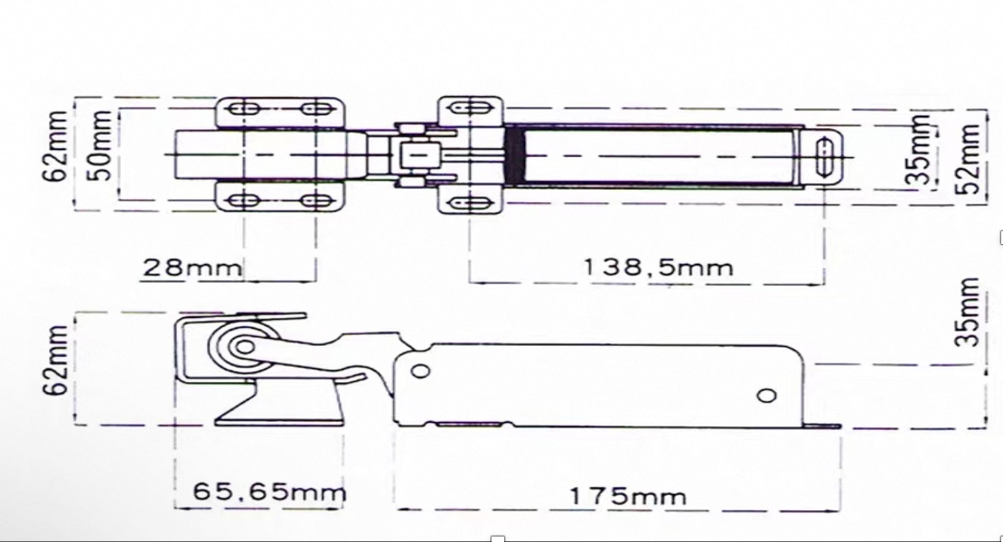Door Closer for Flush Cold Room Doors  Stainless Steel
