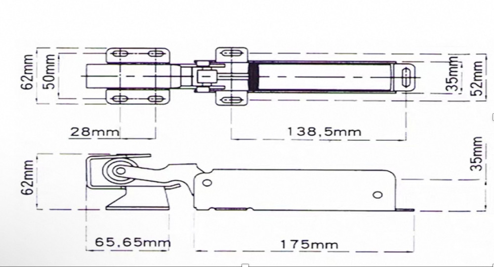 Door Closer for Flush Cold Room Doors  Stainless Steel