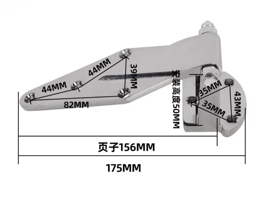 Small Hinge for Cold Room Overlap Doors