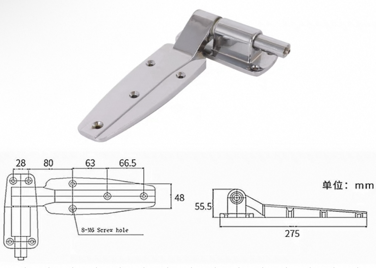 Auto-Return Hinge for Flush Cold Room Doors   Zinc Alloy