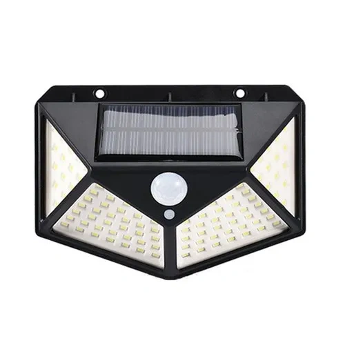 LUMINÁRIA SOLAR 100 LEDS COMSENSOR DE PRESENÇA 20W - 1200MAHACOMPANHA 2 PARAFUSOS E2 BUCHAS