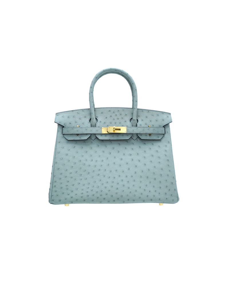 30-sized ladies' handbag made of ostrich leather