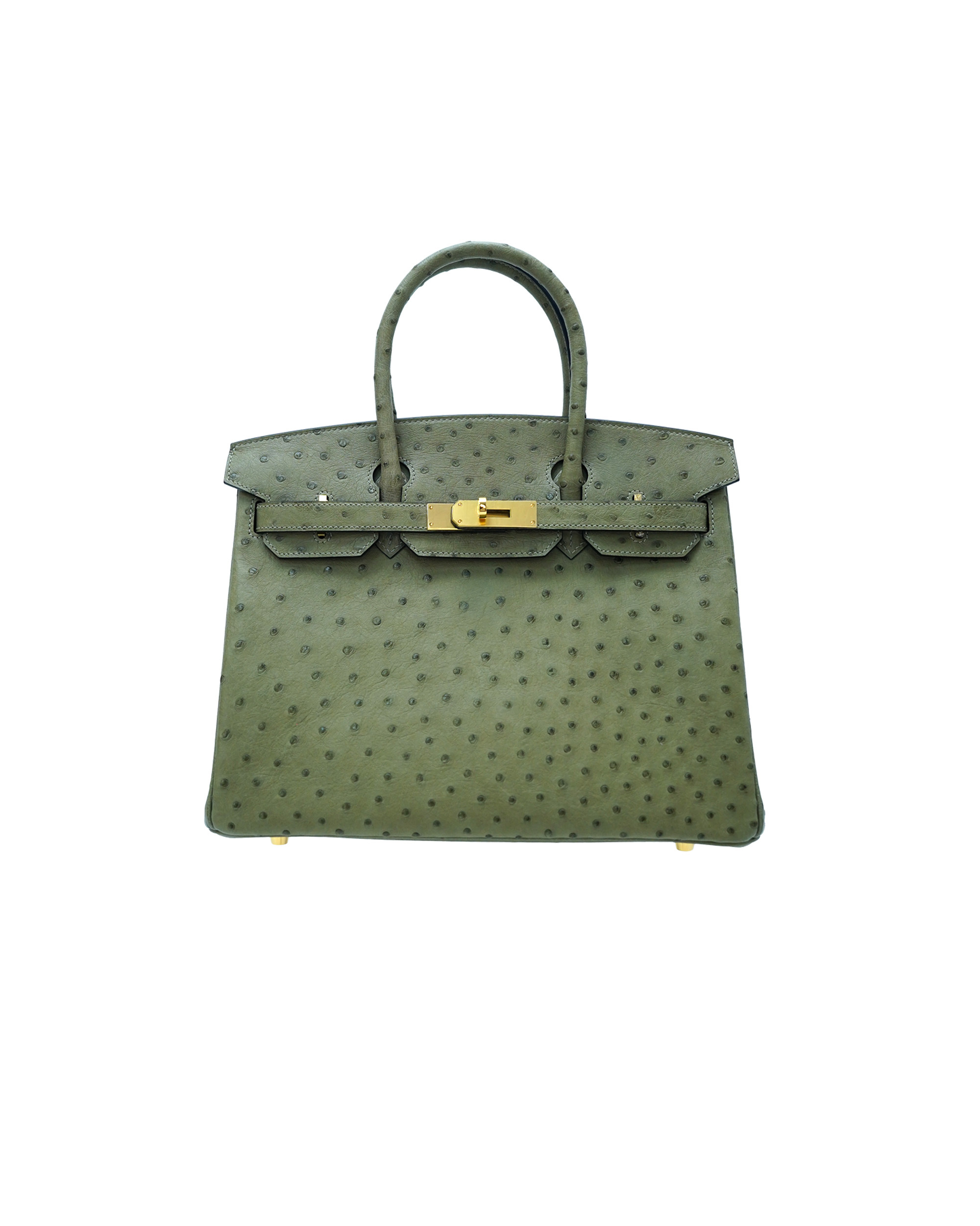 30-sized ladies' handbag made of ostrich leather
