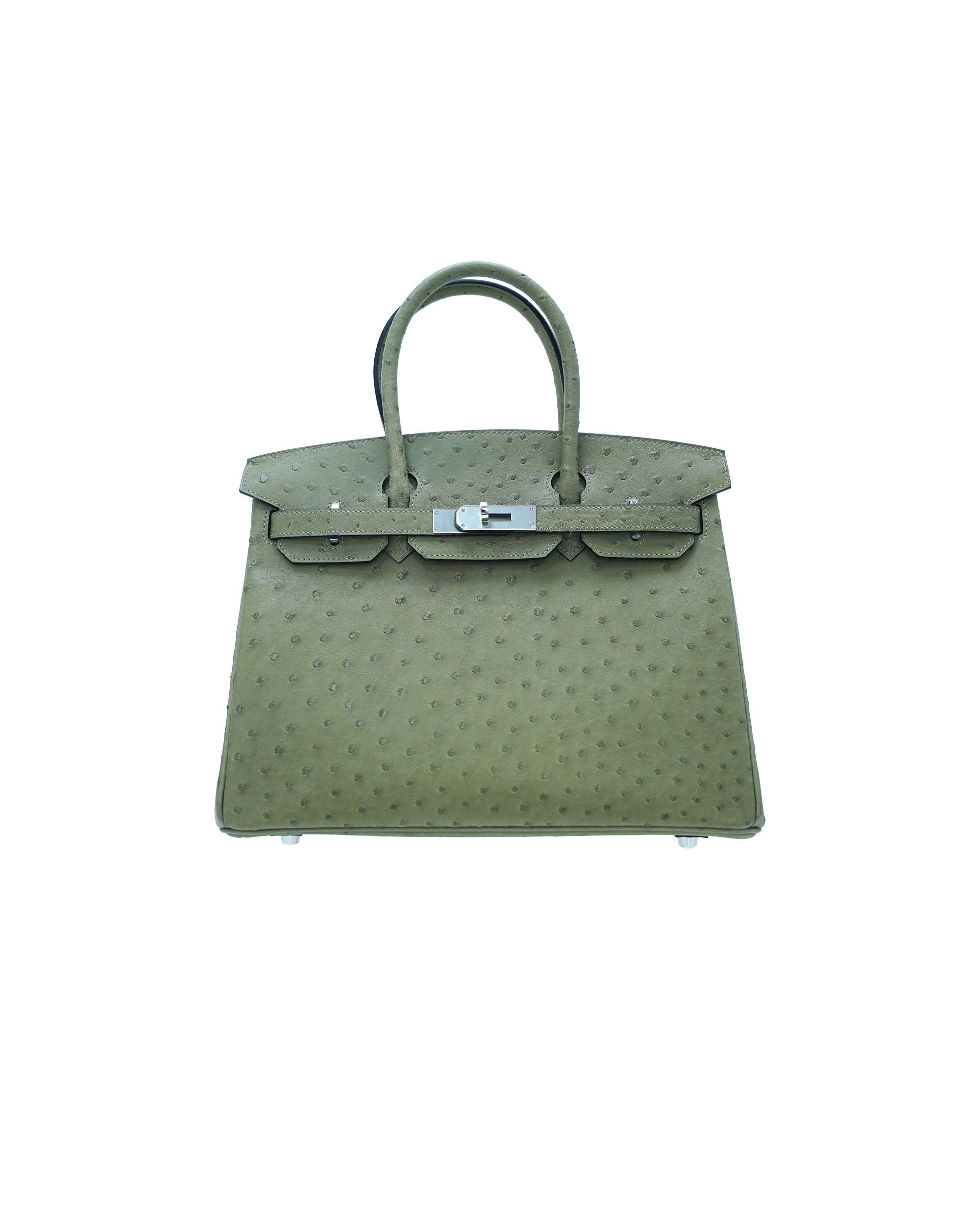 30-sized ladies' handbag made of ostrich leather