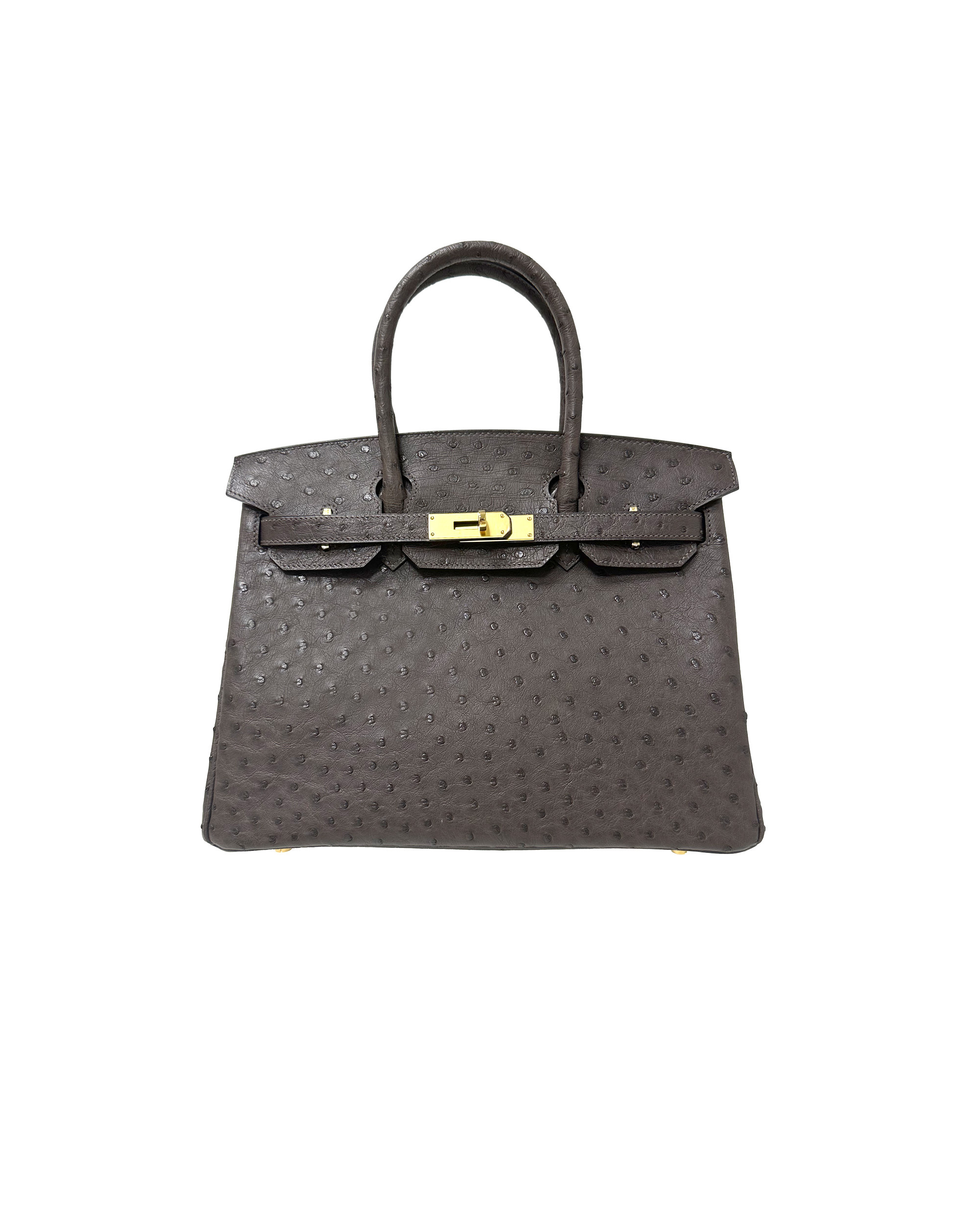 30-sized ladies' handbag made of ostrich leather