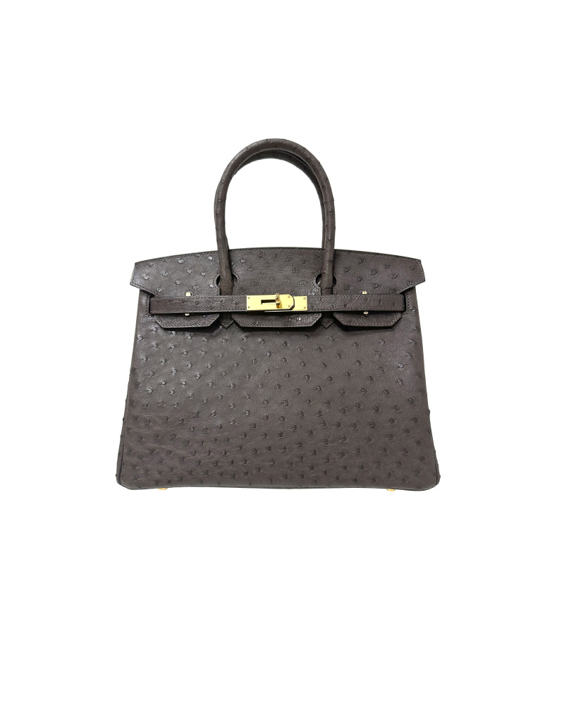 30-sized ladies' handbag made of ostrich leather