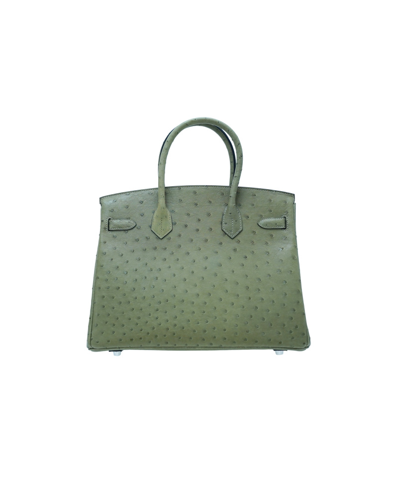30-sized ladies' handbag made of ostrich leather