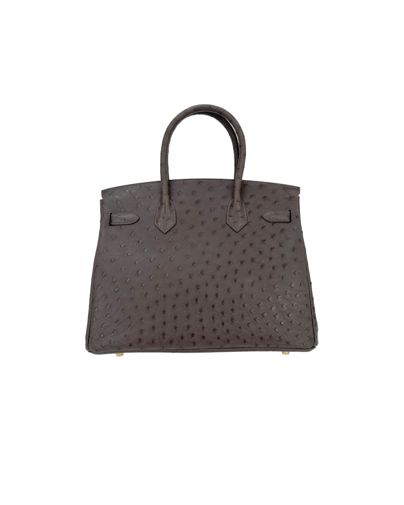 30-sized ladies' handbag made of ostrich leather