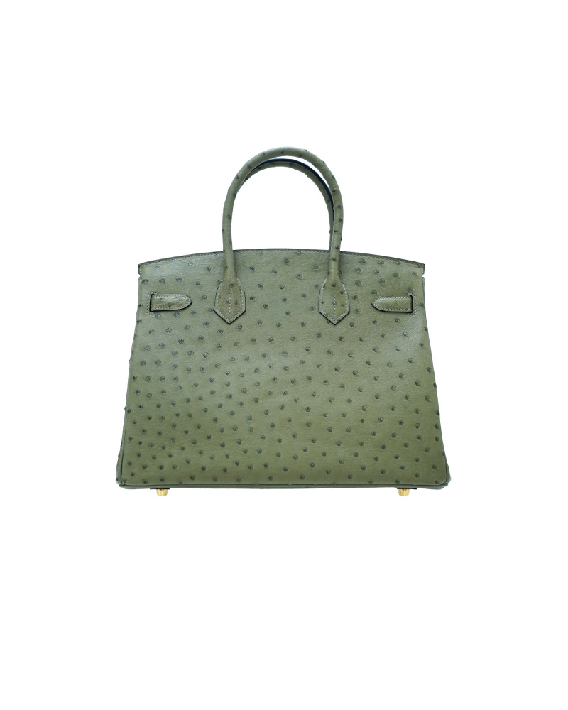30-sized ladies' handbag made of ostrich leather