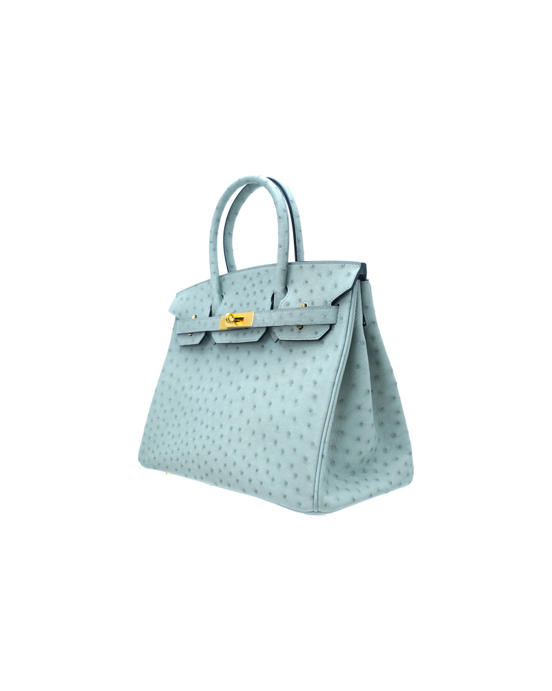 30-sized ladies' handbag made of ostrich leather