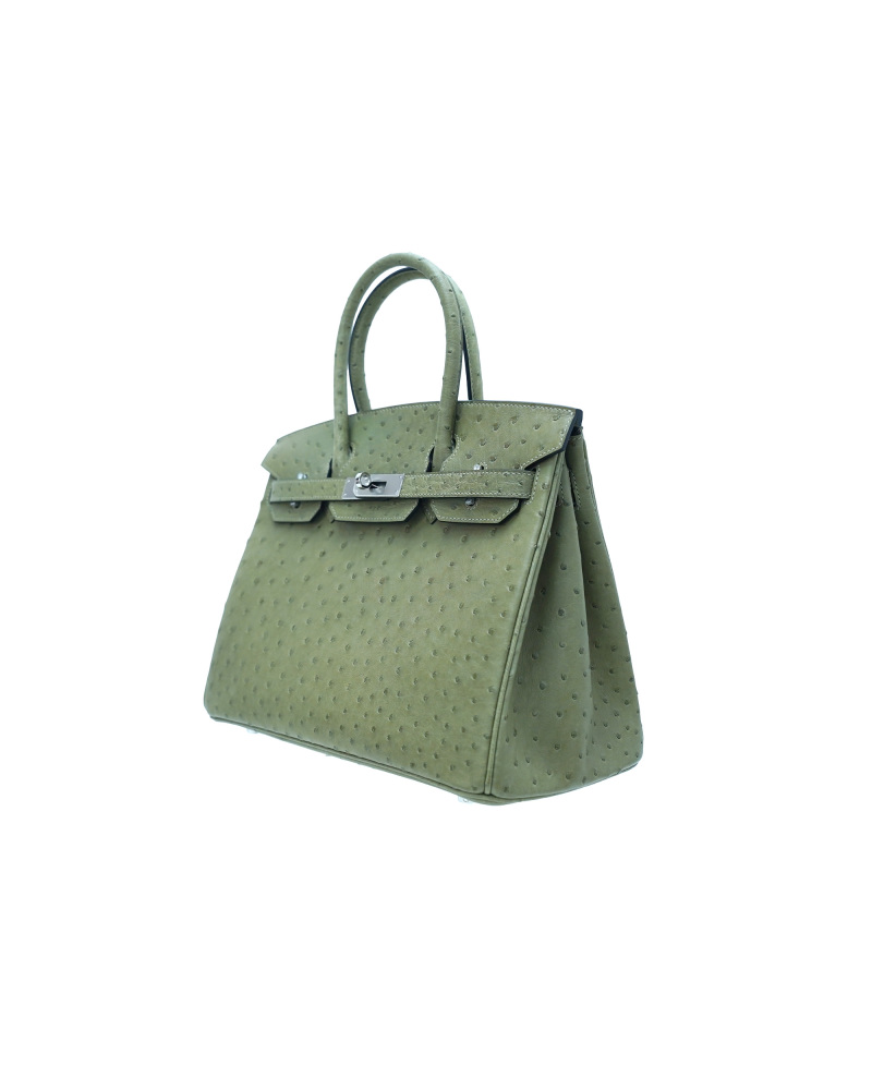 30-sized ladies' handbag made of ostrich leather