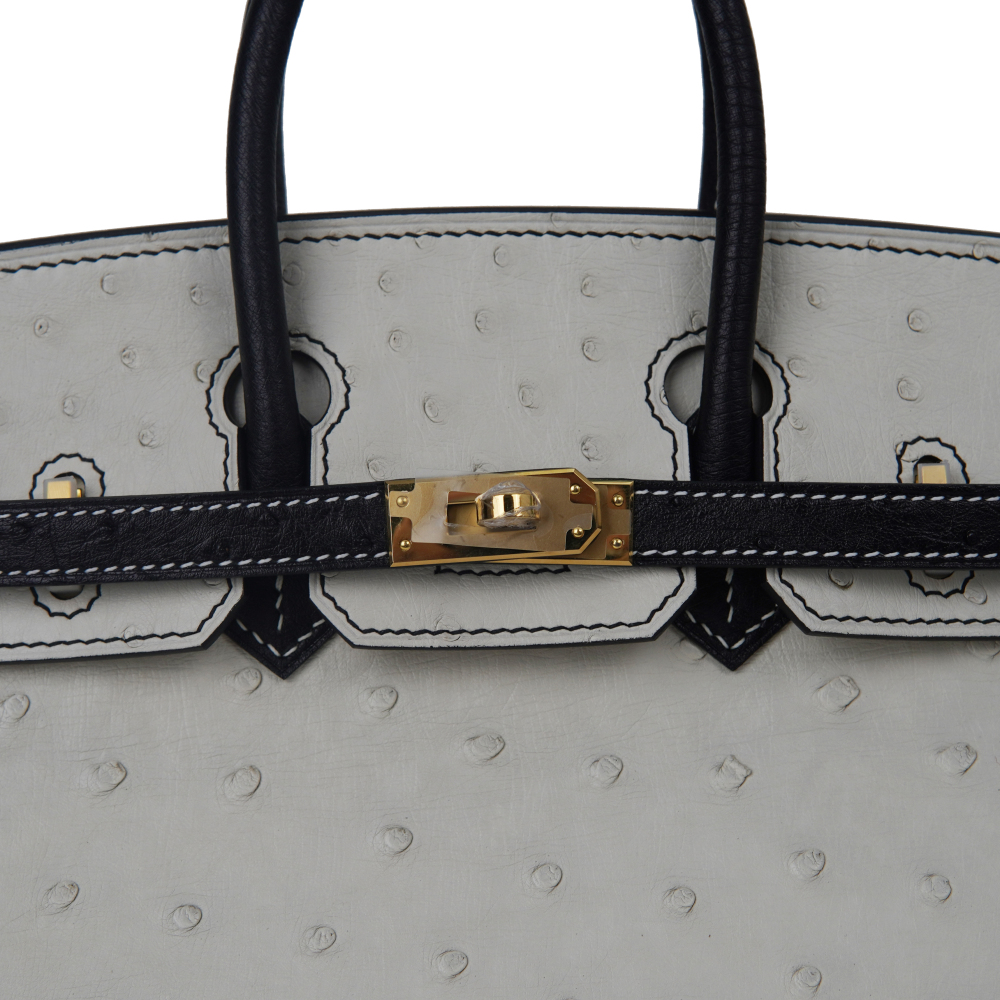 25-sized ladies' handbag made of ostrich leather
