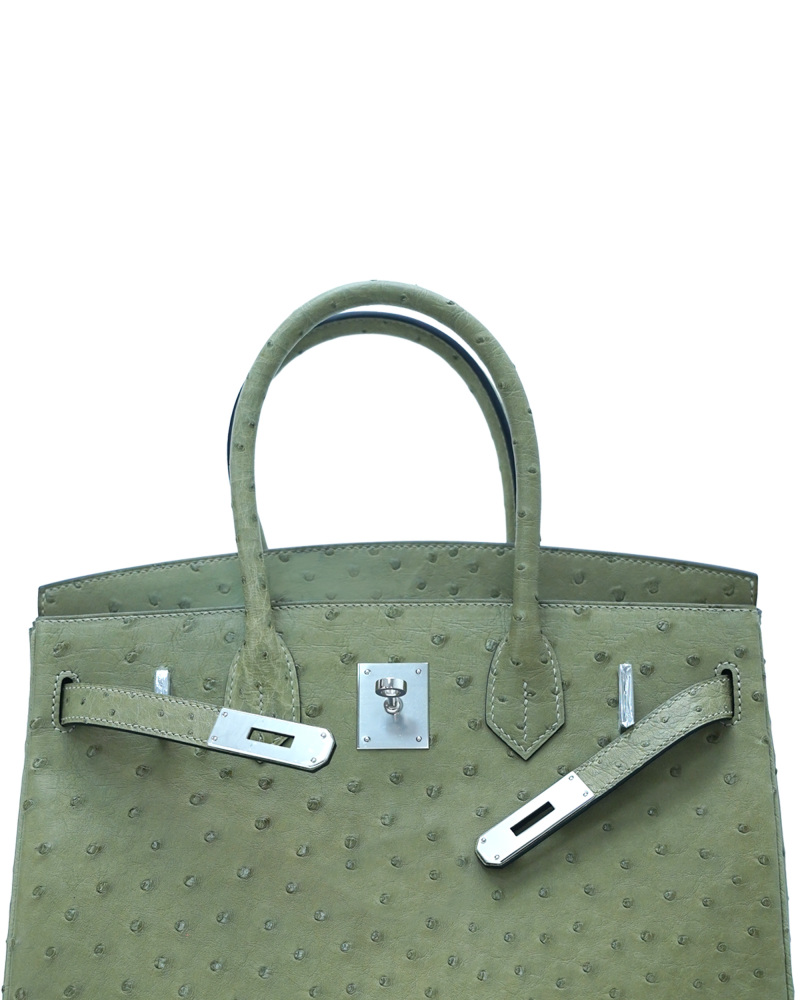 30-sized ladies' handbag made of ostrich leather