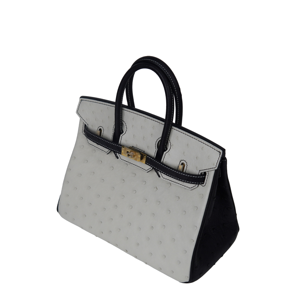 25-sized ladies' handbag made of ostrich leather