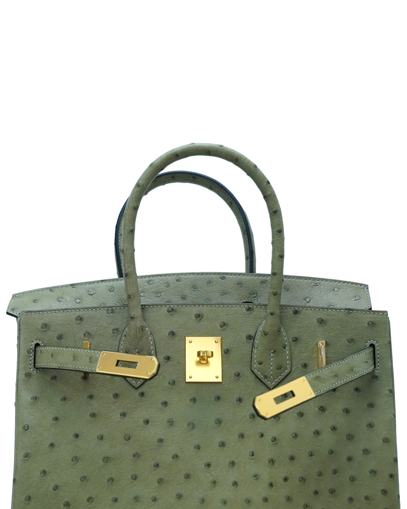 30-sized ladies' handbag made of ostrich leather
