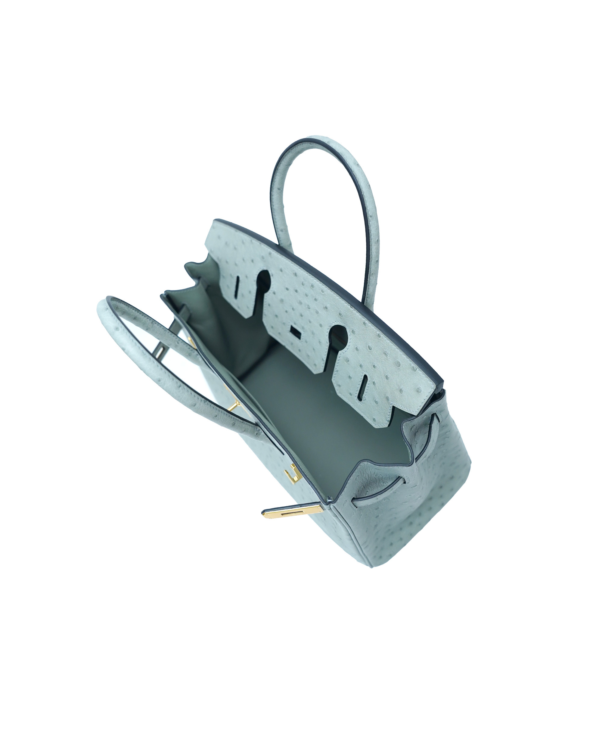 30-sized ladies' handbag made of ostrich leather