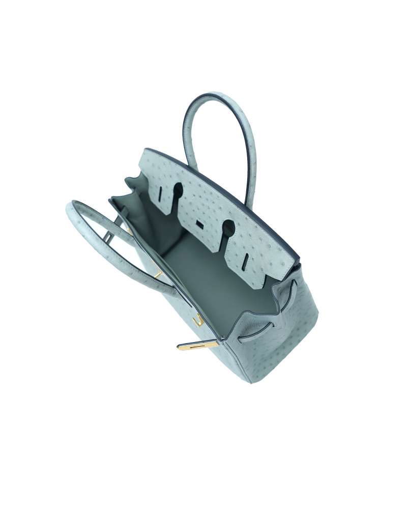 30-sized ladies' handbag made of ostrich leather
