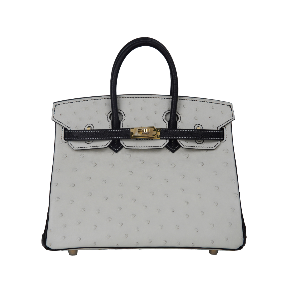 25-sized ladies' handbag made of ostrich leather