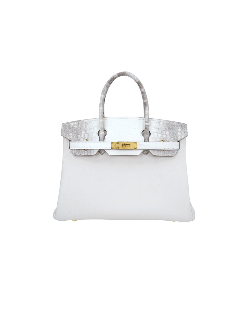 Ladies' hand-made bags in size 25, made of crocodile leather and cowhide combined.