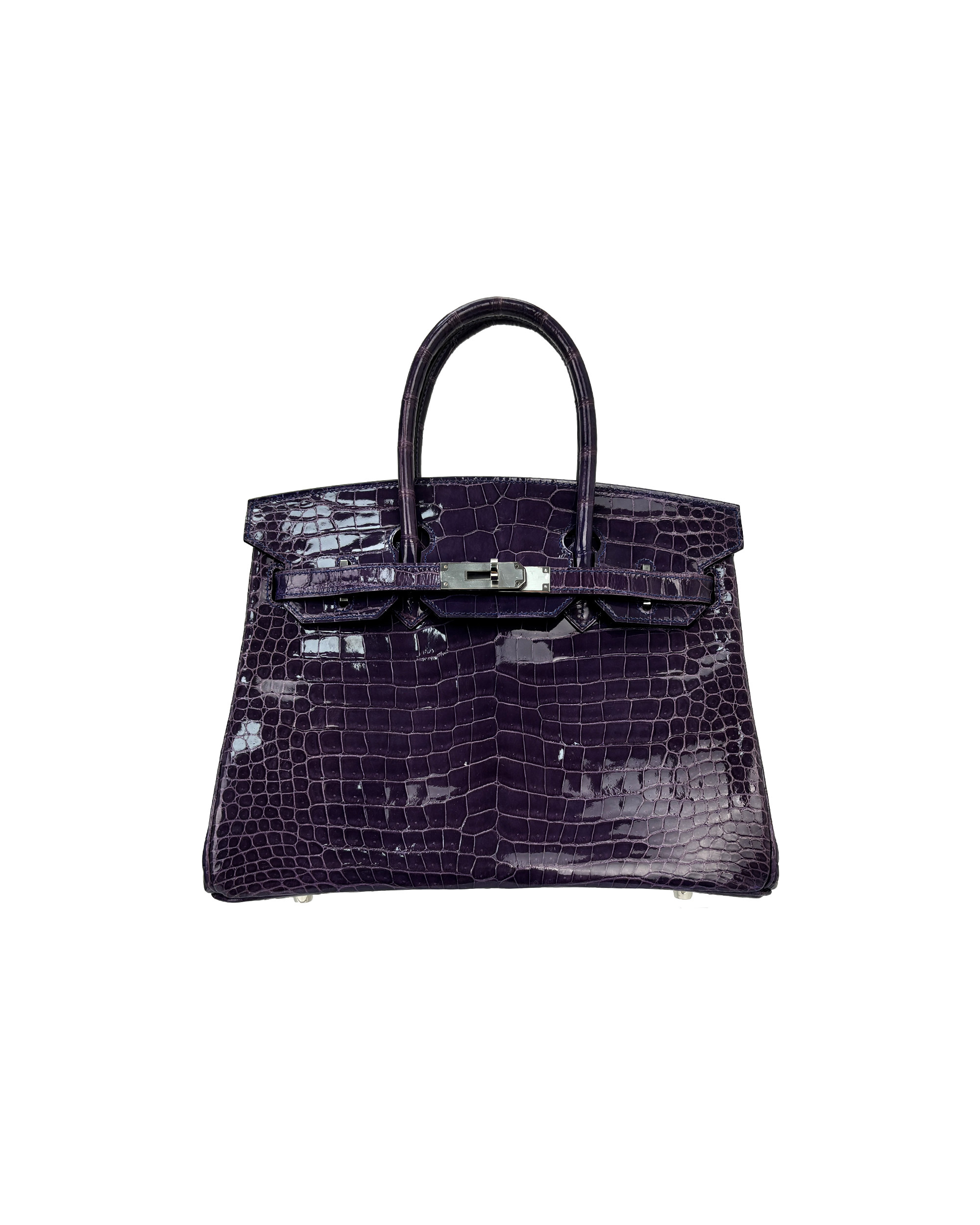 Ladies' hand-made bags, made of saltwater crocodile leather, size 30