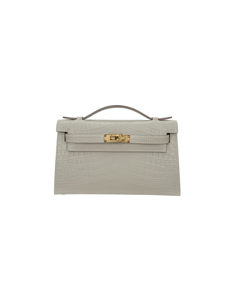 Ladies' matte handbags made of Siamese crocodile leather, size 22