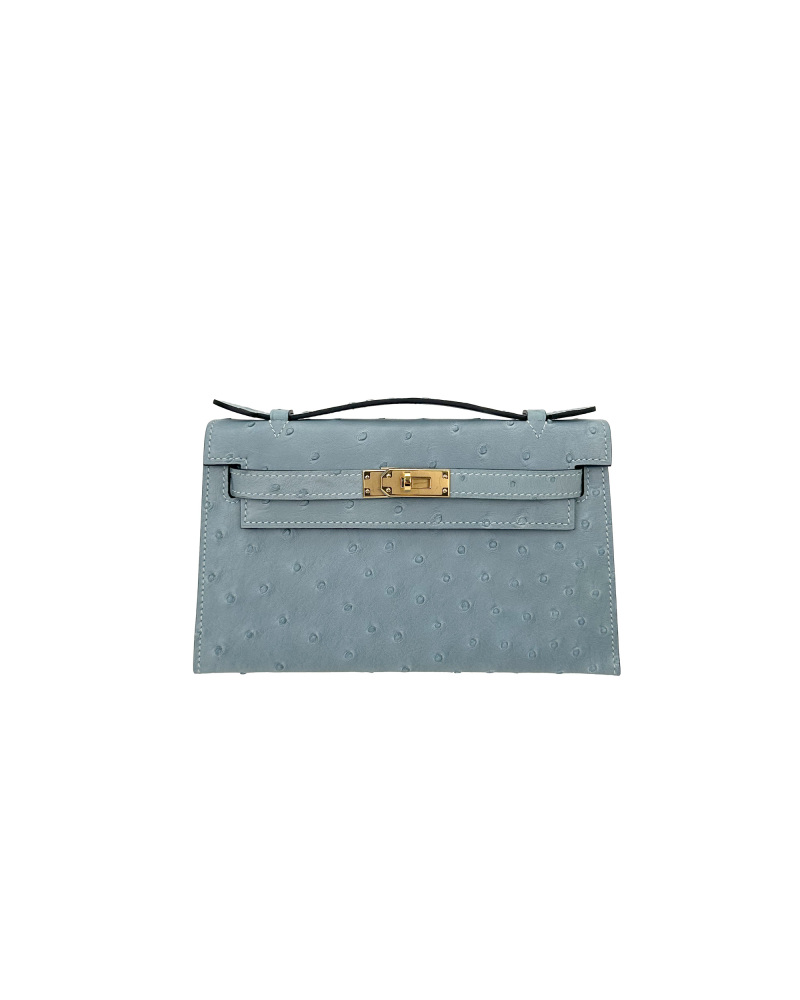 Ladies' handbags made of ostrich leather, size 22