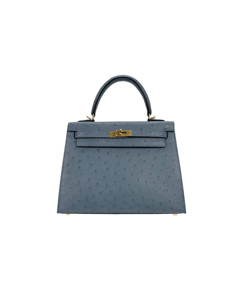Ladies' handbags made of ostrich leather, size 25