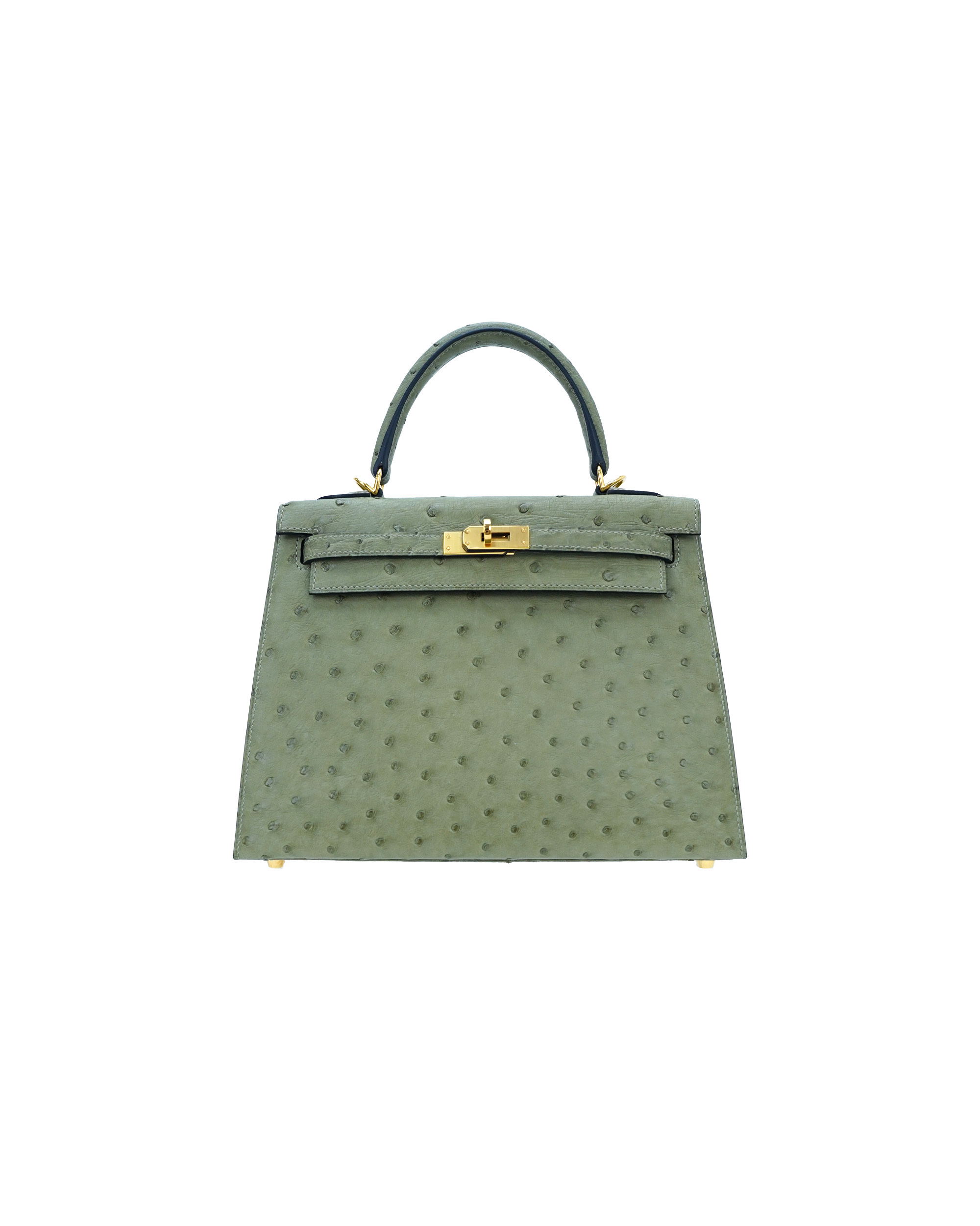 Ladies' handbags made of ostrich leather, size 25