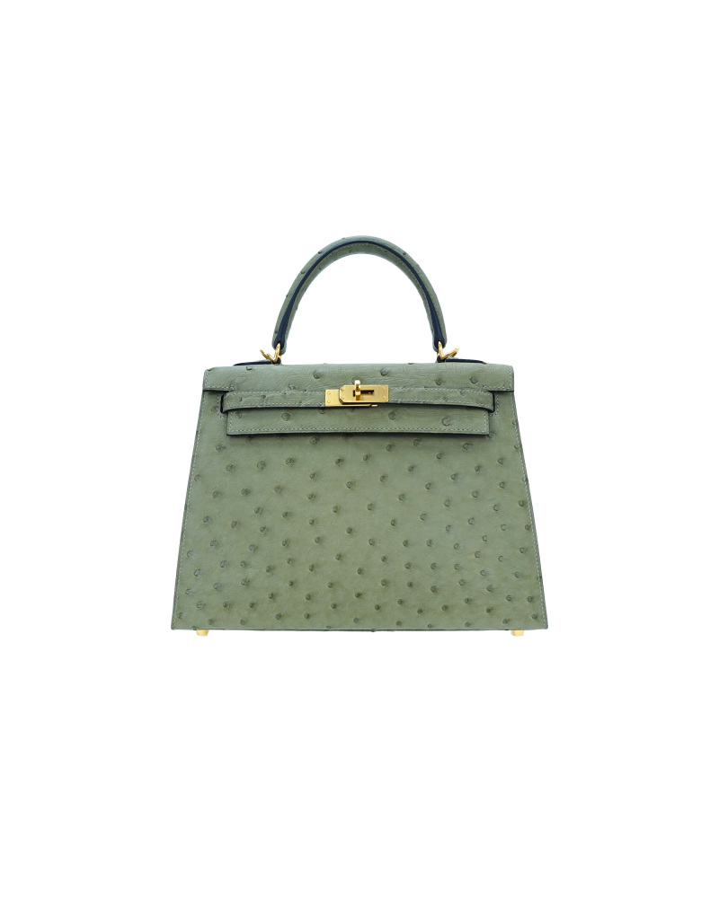 Ladies' handbags made of ostrich leather, size 25