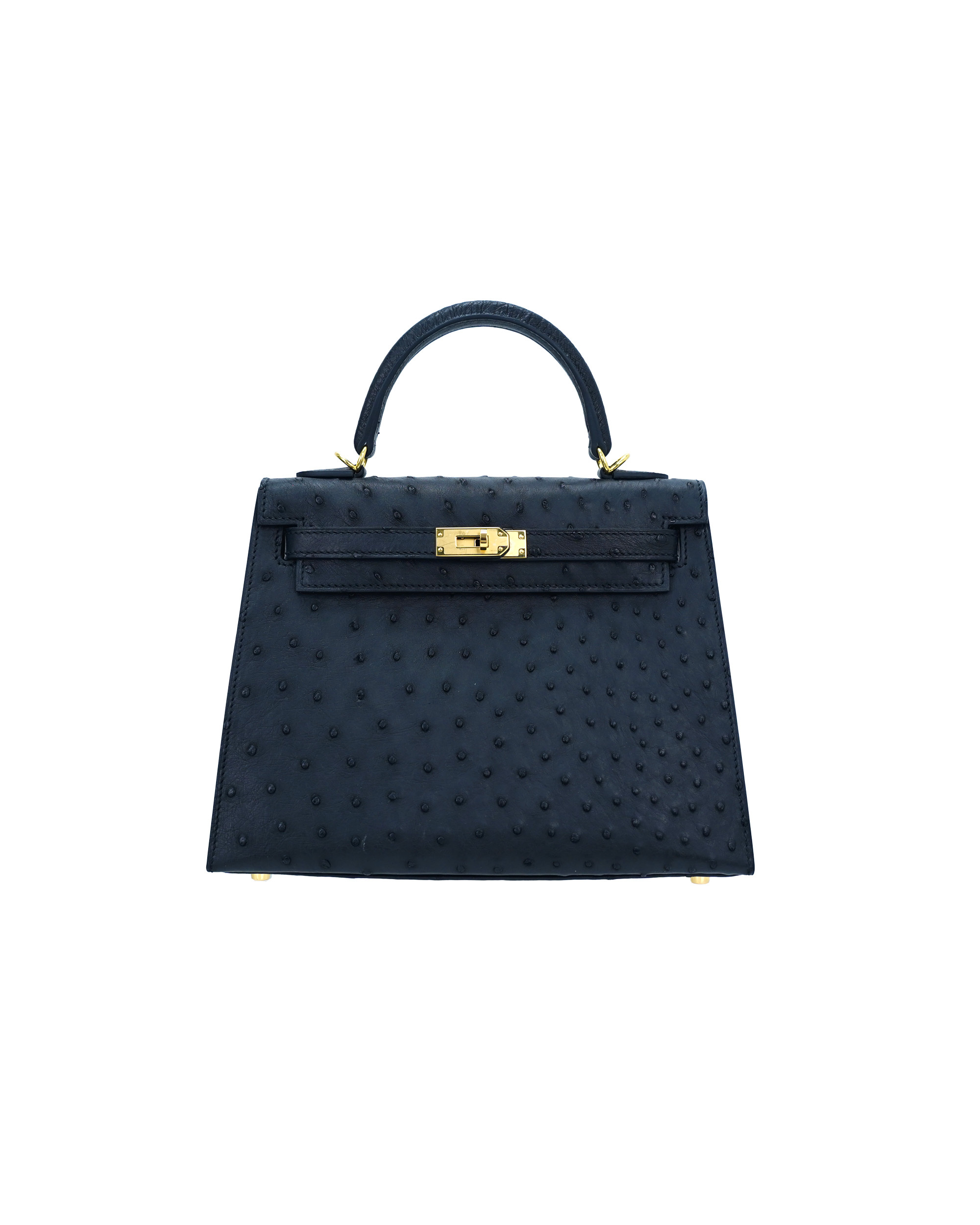 Ladies' handbags made of ostrich leather, size 25