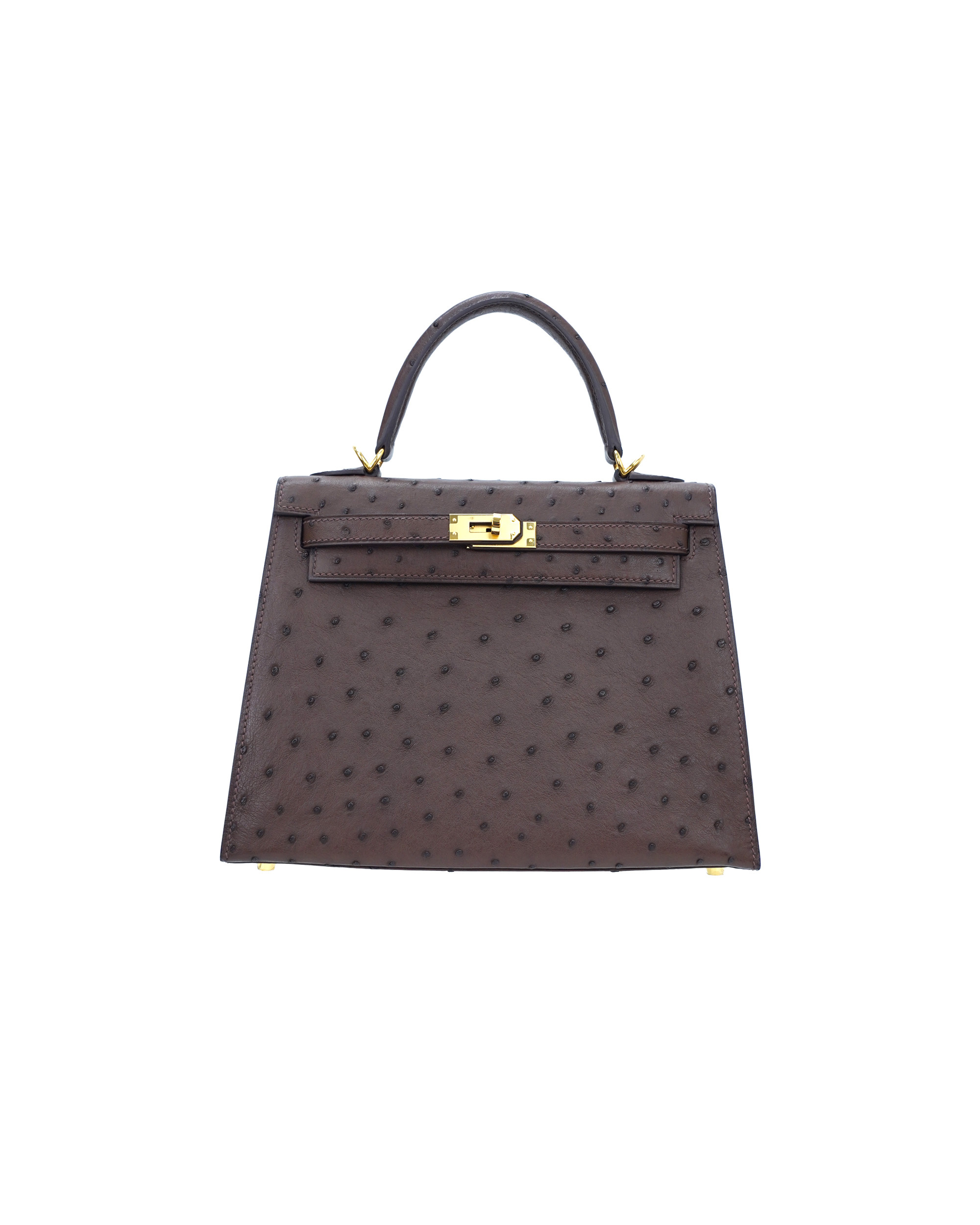 Ladies' handbags made of ostrich leather, size 25