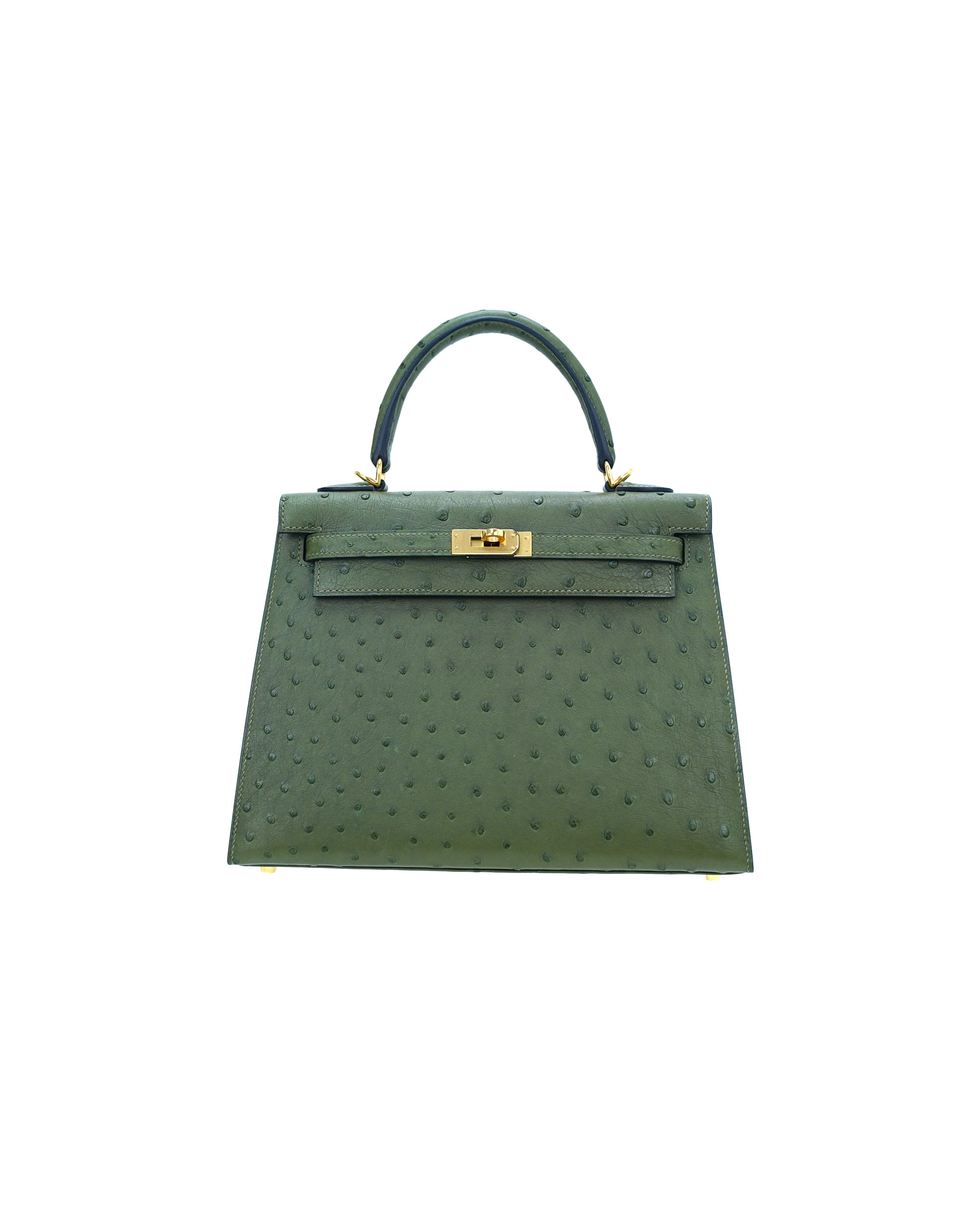 Ladies' handbags made of ostrich leather, size 25