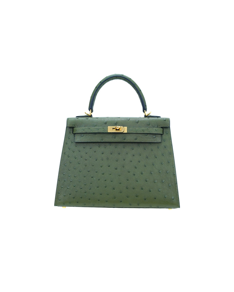 Ladies' handbags made of ostrich leather, size 25