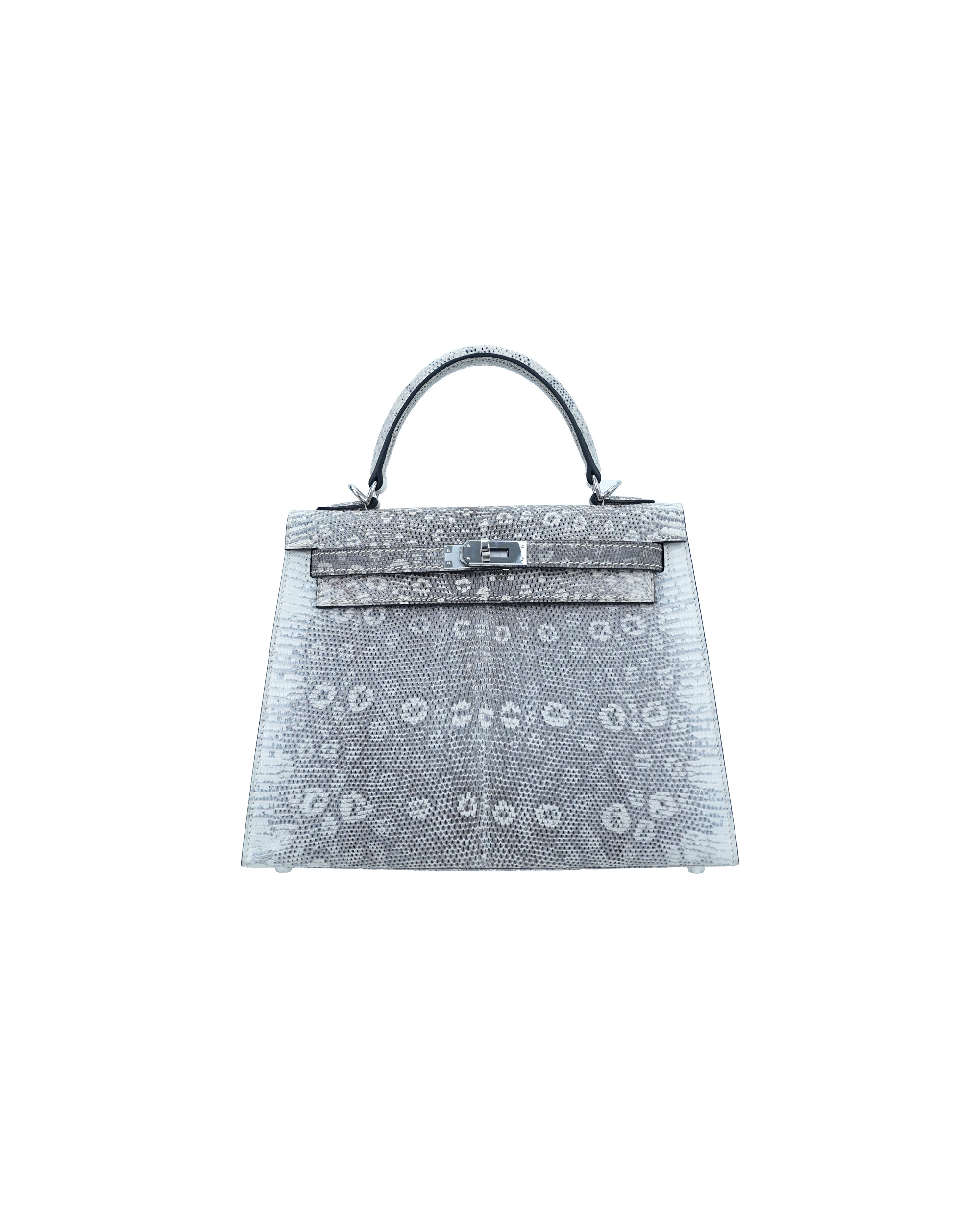 Ladies' hand-carrying and crossbody bag made of lizard leather, size 25