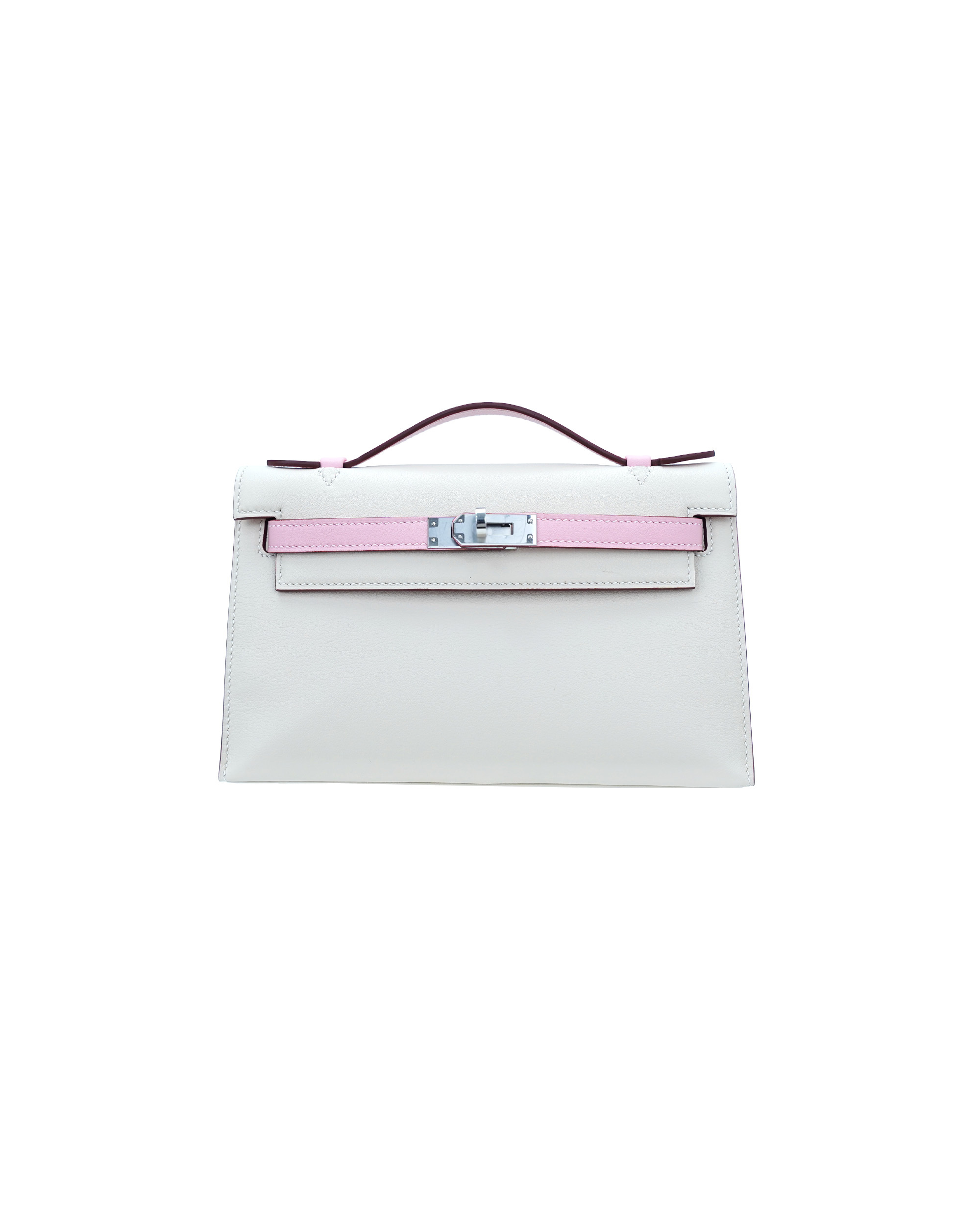Ladies' handbag in a color-blocked design made of cowhide, size 22