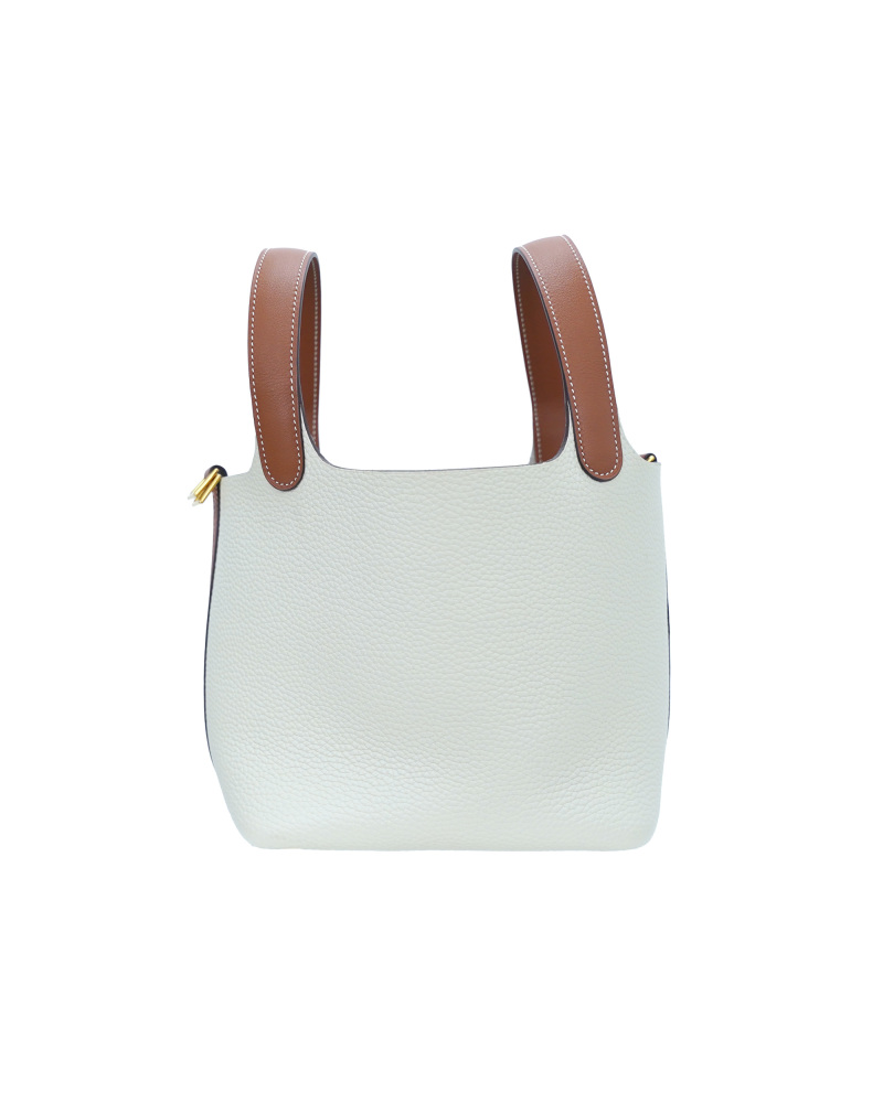 Handmade cowhide bucket bag in size 18