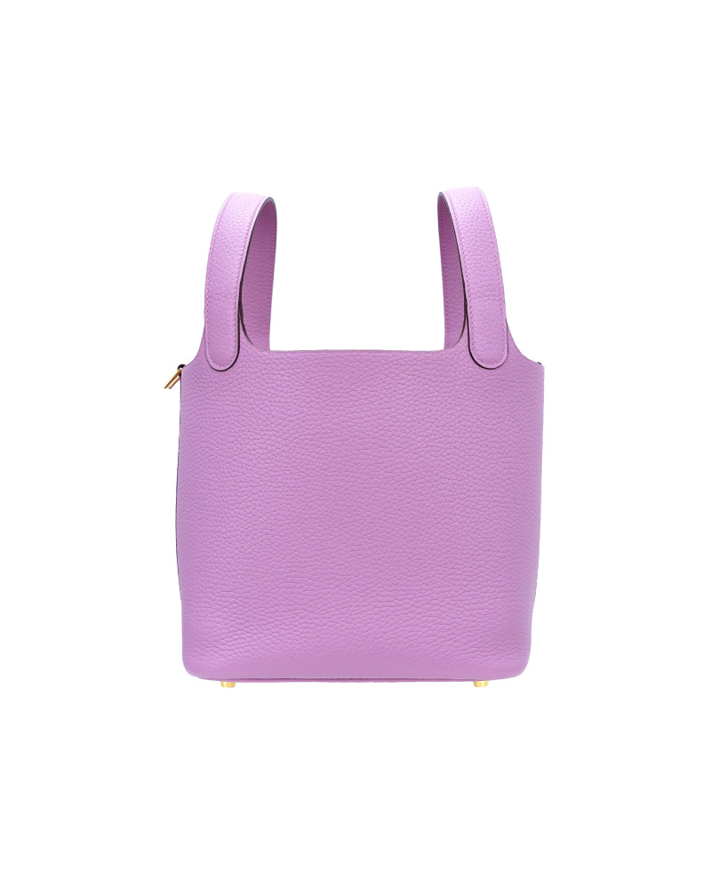 Handmade cowhide bucket bag in size 18cm