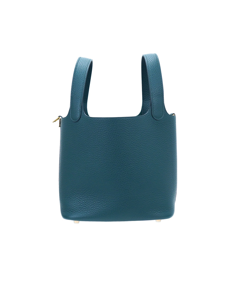 Handmade cowhide bucket bag in size 18cm