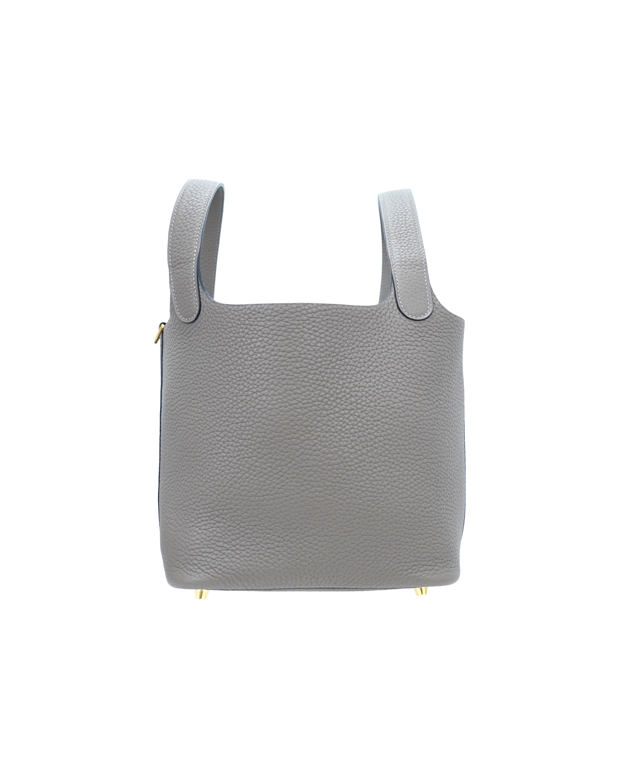 Handmade cowhide bucket bag in size 18cm