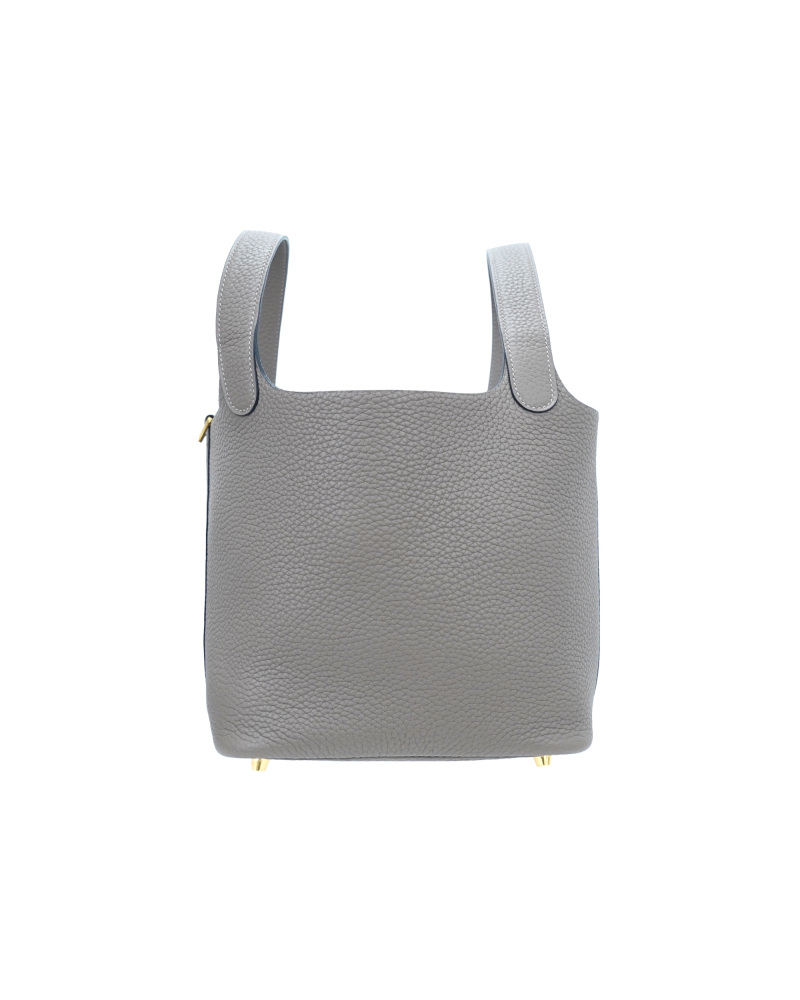 Handmade cowhide bucket bag in size 18cm