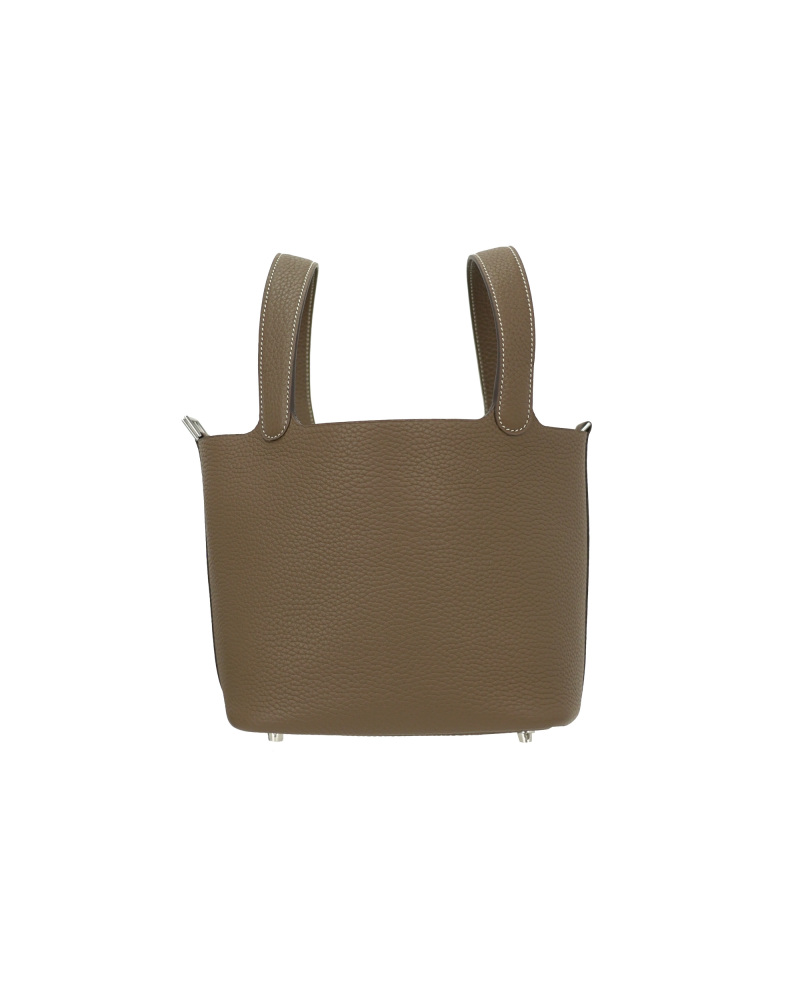 Handmade cowhide bucket bag in size 18cm