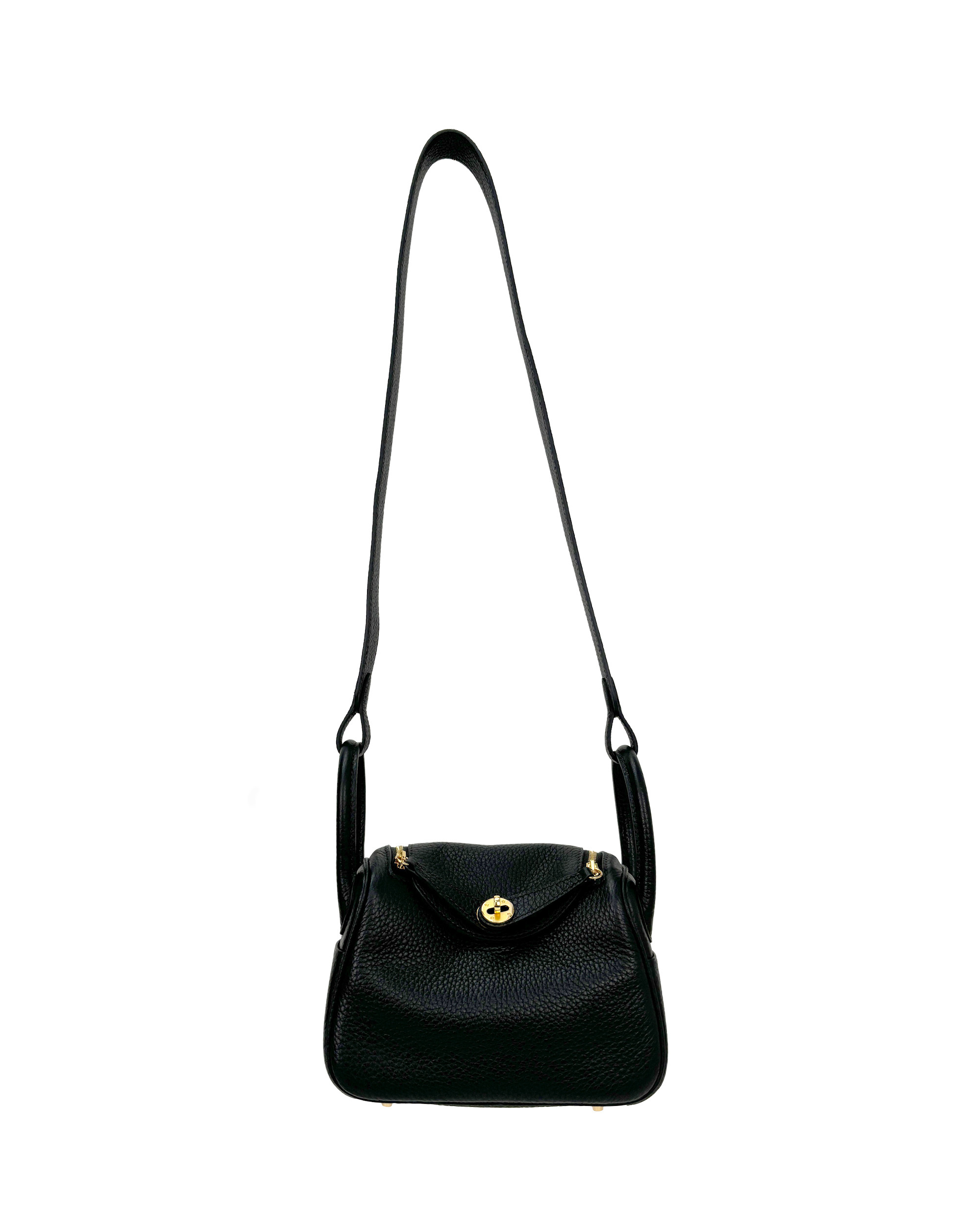Single-shoulder crossbody bag, handmade with cowhide, size 19