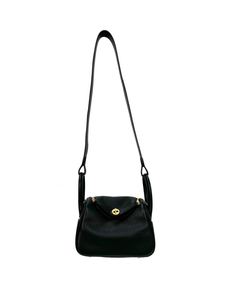 Single-shoulder crossbody bag, handmade with cowhide, size 19