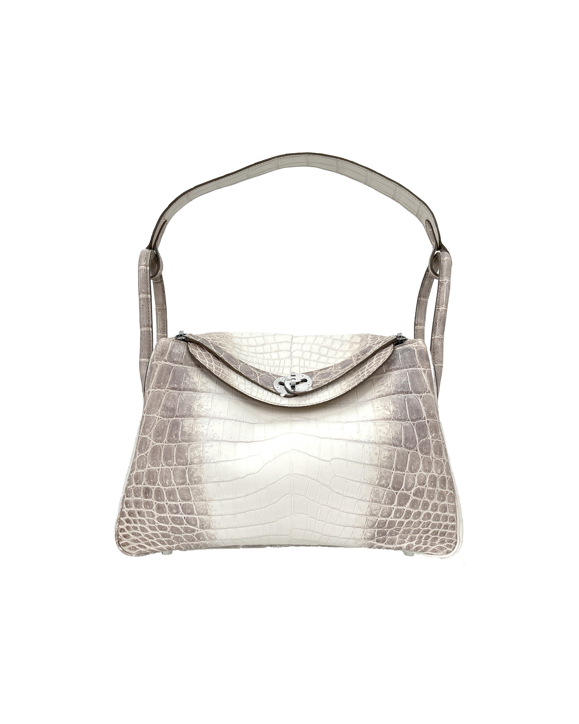 Handmade single-shoulder Himalayan Nile crocodile leather bag, size 30