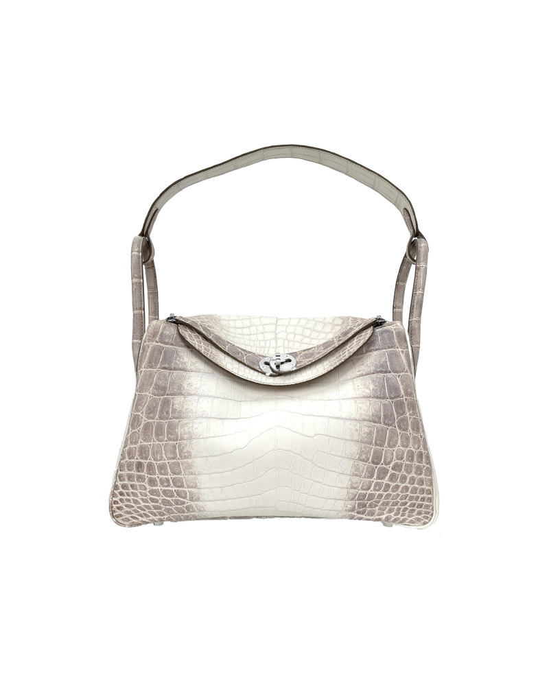Handmade single-shoulder Himalayan Nile crocodile leather bag, size 30
